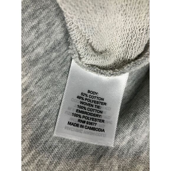 St. John's Bay Embroidered Floral Sweatshirt Women's XS Gray Blue Roses - Picture 6 of 8